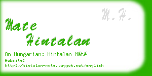 mate hintalan business card